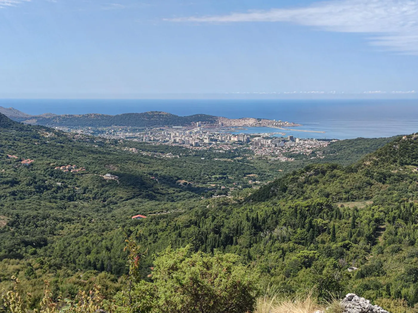 Winding mountain road above the Bay of Boka